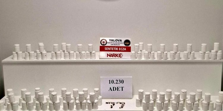 Yalova’da Uyuşturucu Operasyonu: 10 Bin 230 Adet Hap Ele Geçirildi