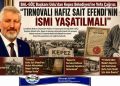 BAL-GÖÇ Başkanı Uslu’dan Kepez Belediyesi’ne Vefa Çağrısı: “Tırnovalı Hafız Sait Efendi’nin İsmi Yaşatılmalı”