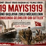 BAŞKAN ALİ YILMAZ DİKER 19 MAYIS ATATÜRK’Ü ANMA GENÇLİK VE SPOR BAYRAMI DOLAYISIYLA BİR KUTLAMA MESAJI YAYINLADI.