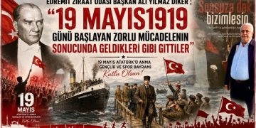 BAŞKAN ALİ YILMAZ DİKER 19 MAYIS ATATÜRK’Ü ANMA GENÇLİK VE SPOR BAYRAMI DOLAYISIYLA BİR KUTLAMA MESAJI YAYINLADI.
