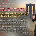 YRP Çanakkale Gençlik Kolları Başkanı Doğukan Türkmen’den Kurban Bayramı Mesajı: “Bayramlar, Manevi Dirilişimizin En Güçlü Günleridir”