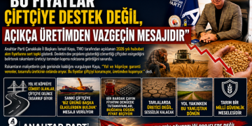 A Parti İl Başkanı İsmail Kaya: “Bu Fiyatlar Çiftçiye Destek Değil, Açıkça Üretimden Vazgeçin Mesajıdır”