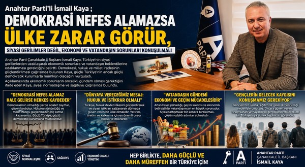 Anahtar Parti’li İsmail Kaya ; “Demokrasi Nefes Alamazsa Ülke Zarar Görür, Siyasi Gerilimler Değil, Ekonomi ve Vatandaşın Sorunları Konuşulmalı”