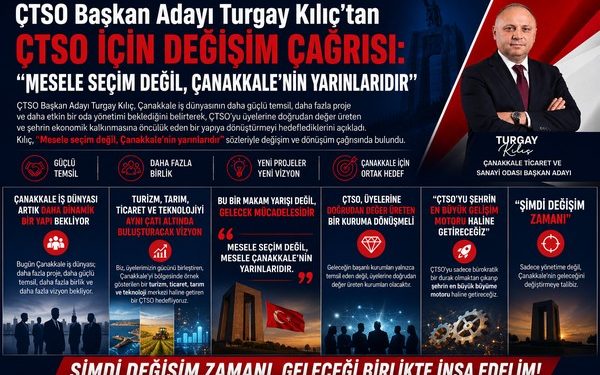ÇTSO Başkan Adayı Turgay Kılıç’tan ÇTSO İçin Değişim Çağrısı: “Mesele Seçim Değil, Çanakkale’nin Yarınlarıdır”