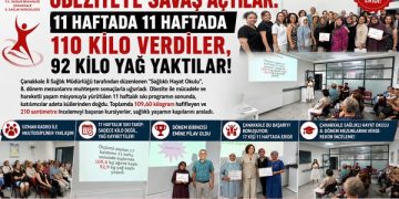 Çanakkale’de Obeziteye savaş açtılar: 11 haftada 11 Haftada 110 Kilo Verdiler, 92 kilo Yağ Yaktılar!